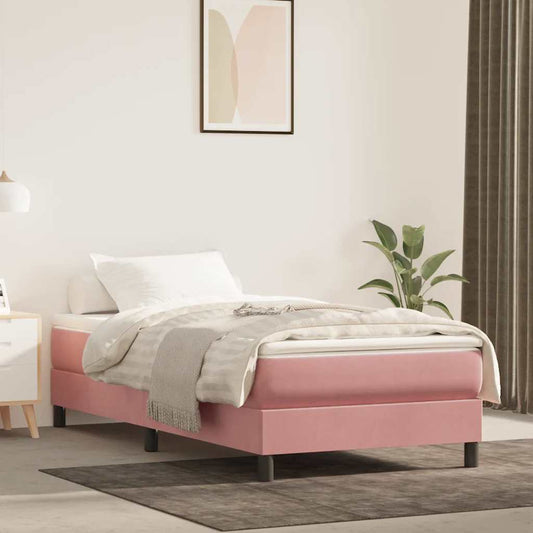 Pocketveringmatras medium 90x210x20 cm fluweel roze is nu te koop bij PeponiXL, paradijselijk wonen!