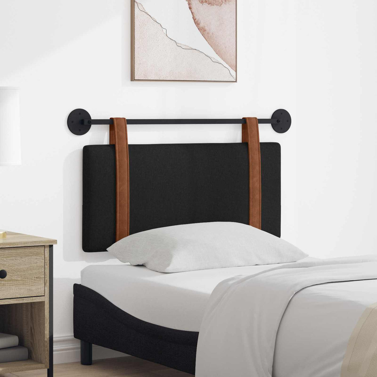 Hangend hoofdbord Zwart Antiek PU is nu te koop bij PeponiXL, paradijselijk wonen!