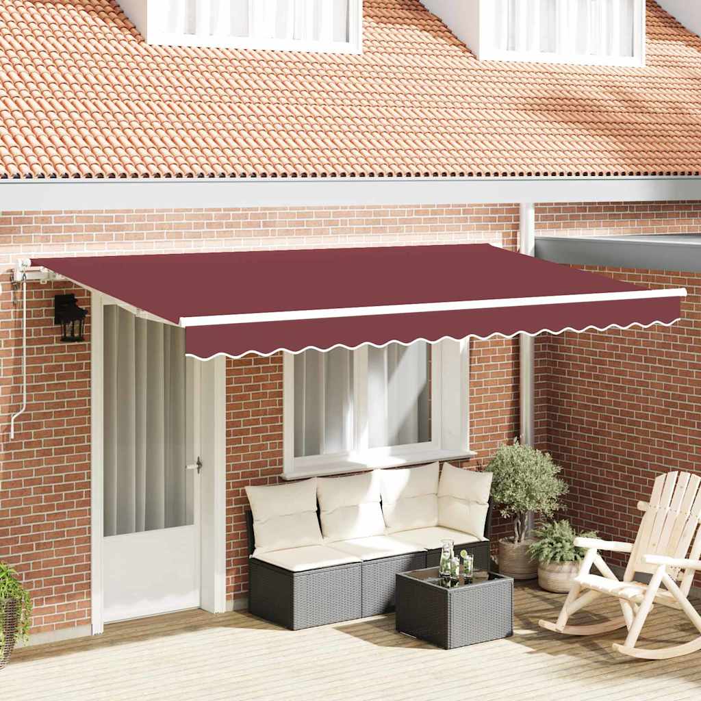 Inklapbaar Zonnescherm Bordeauxrood 400 x 200 cm Stof is nu te koop bij PeponiXL, paradijselijk wonen!