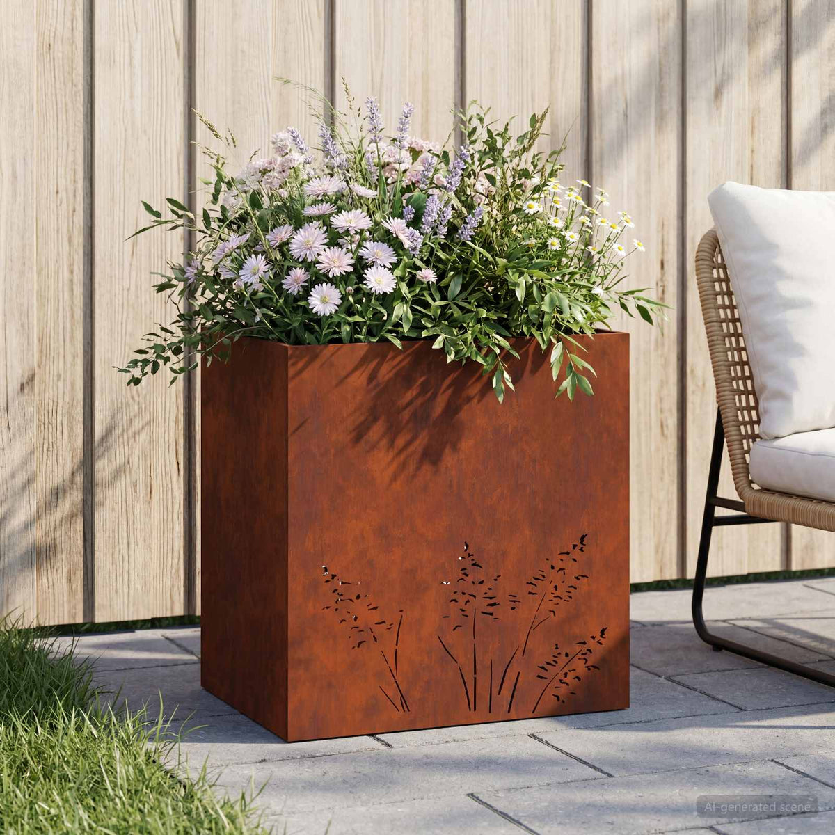 Plantenbak Roestkleurig 50 x 30 x 49 cm weervast staal is nu te koop bij PeponiXL, paradijselijk wonen!