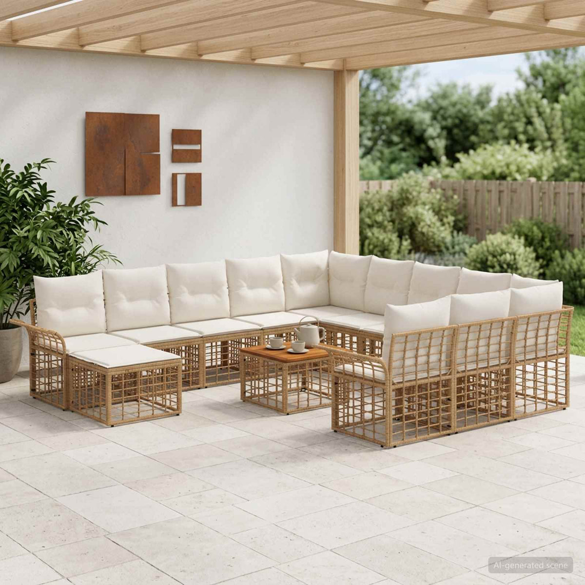 Tuinbankenset 6 pcs poly rattan is nu te koop bij PeponiXL, paradijselijk wonen!