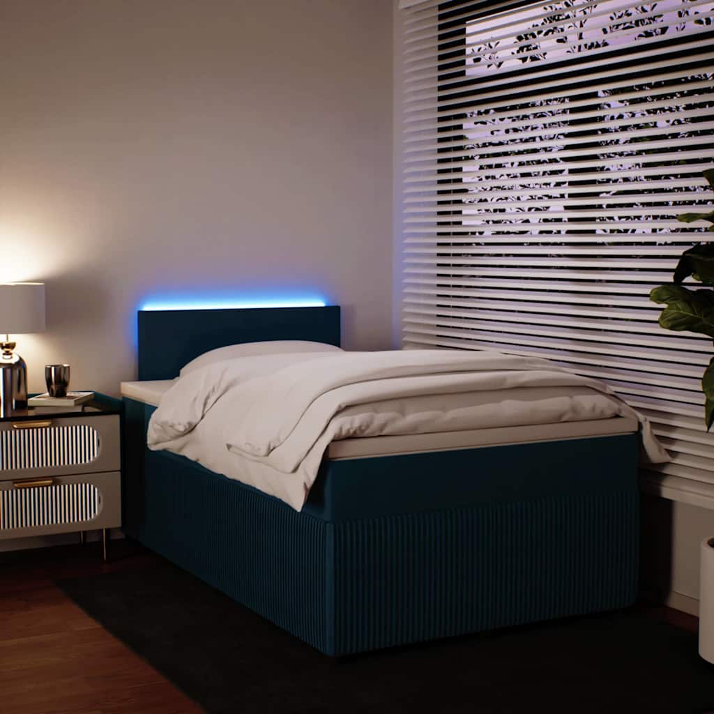 Boxspring met matras fluweel blauw 120x200 cm is nu te koop bij PeponiXL, paradijselijk wonen!