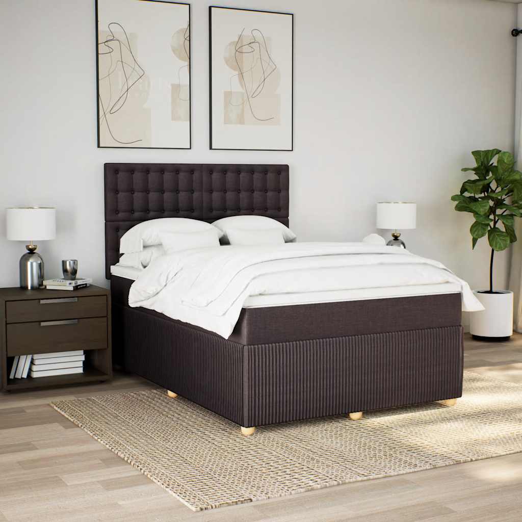 Boxspring met matras stof donkerbruin 160x200 cm is nu te koop bij PeponiXL, paradijselijk wonen!
