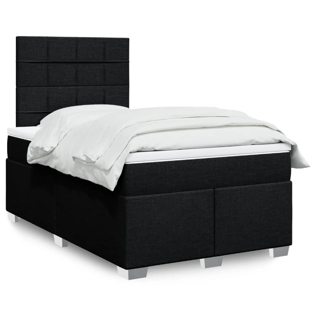 Boxspring met matras stof zwart 120x200 cm is nu te koop bij PeponiXL, paradijselijk wonen!