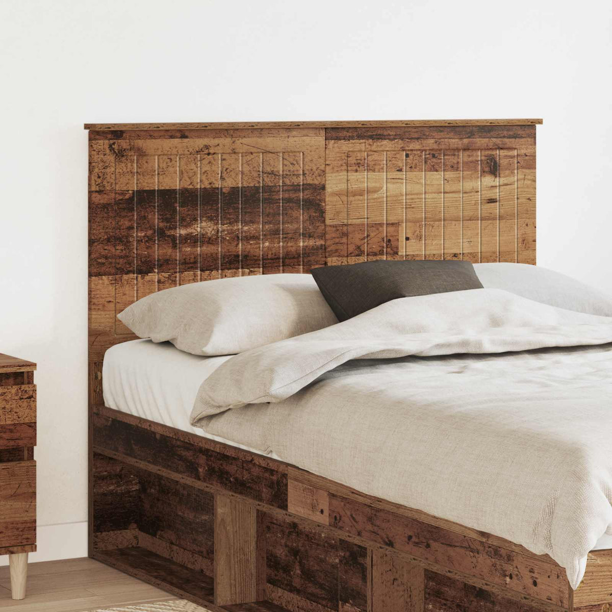Hoofdbord met hoofdeinde Oud Hout 120 cm Bewerkt hout is nu te koop bij PeponiXL, paradijselijk wonen!