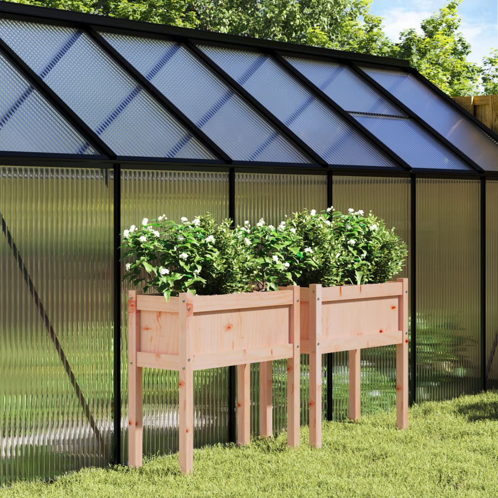 Plantenbakken met poten 2 st massief douglashout is nu te koop bij PeponiXL, paradijselijk wonen!