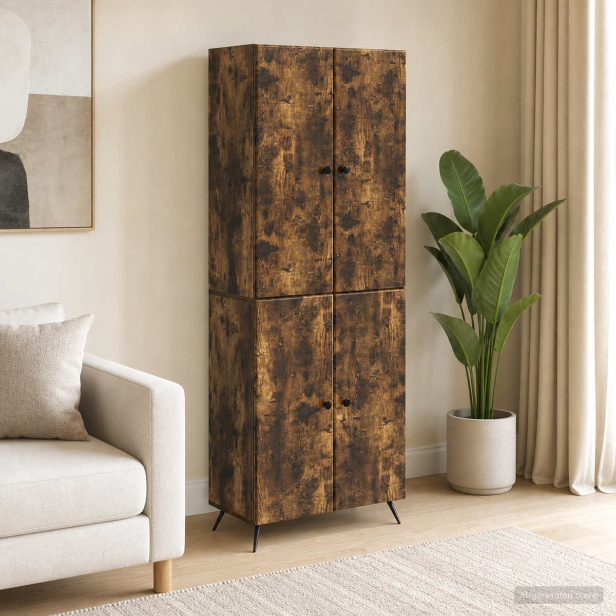 Kastenset 2 pcs Gerookt eiken Bewerkt hout is nu te koop bij PeponiXL, paradijselijk wonen!