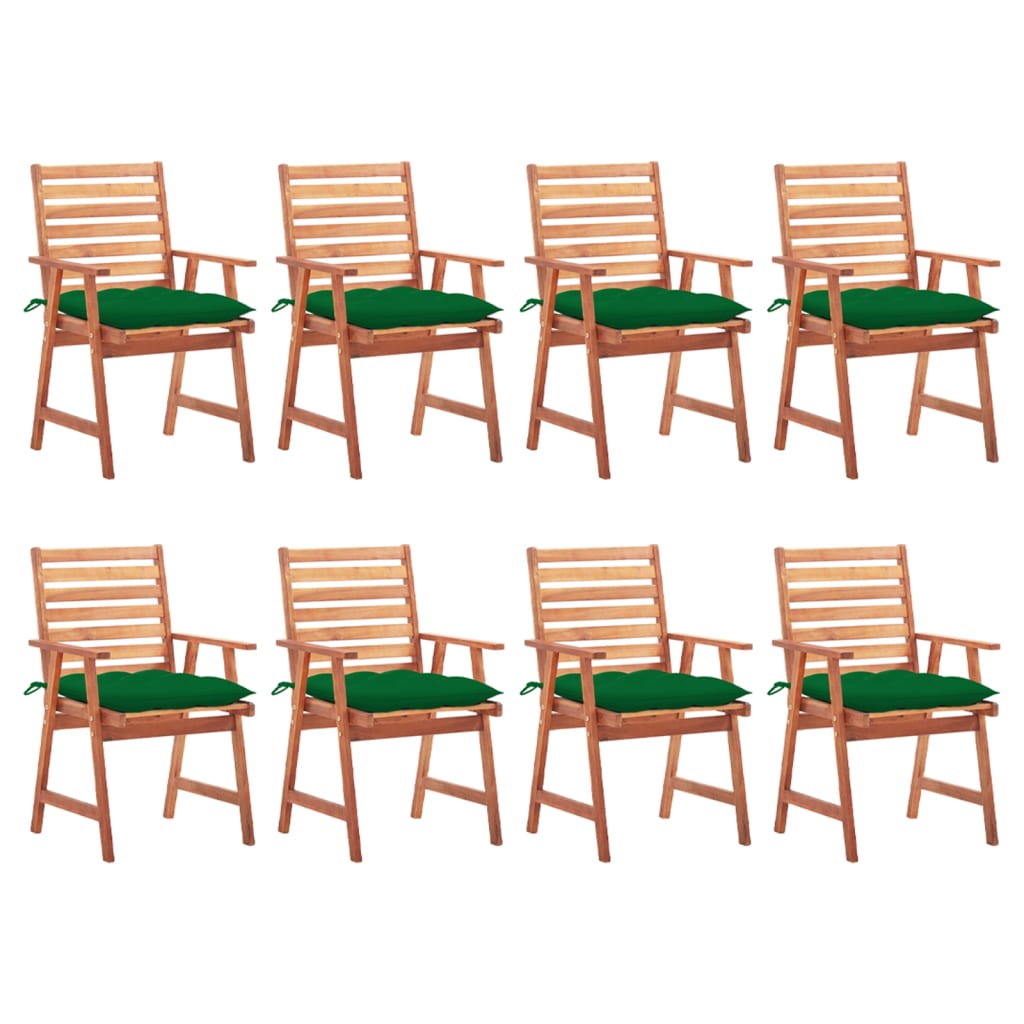 Tuinstoelen 8 st met kussens massief acaciahout is nu te koop bij PeponiXL, paradijselijk wonen!
