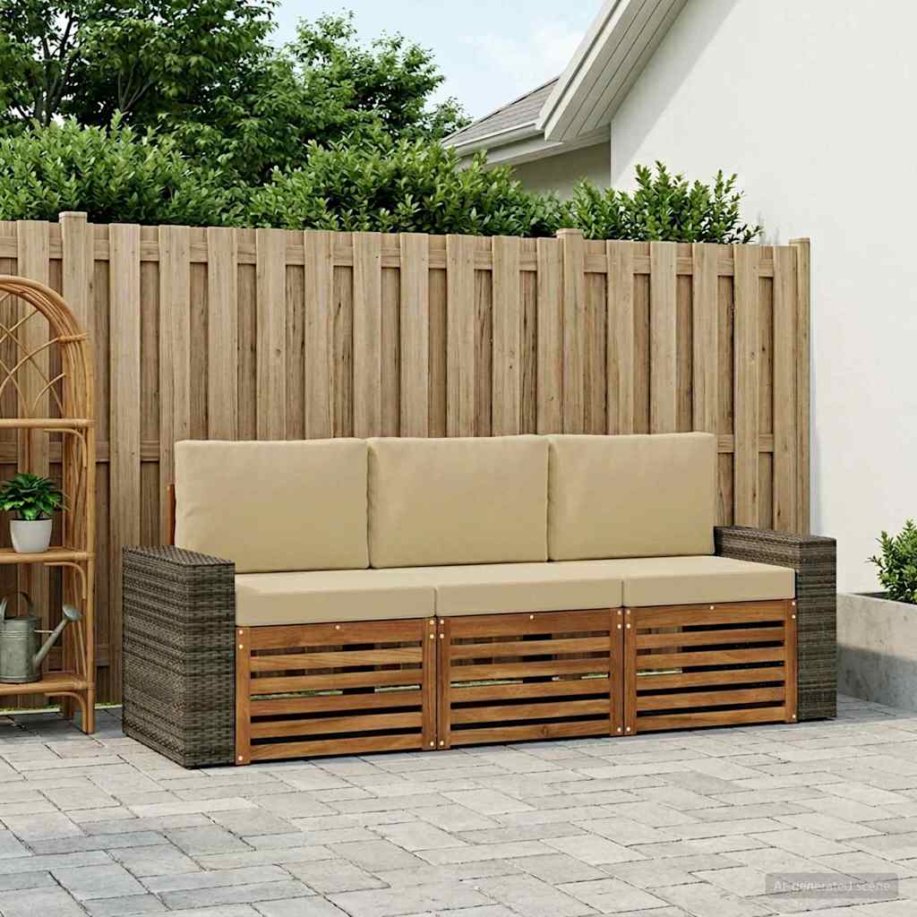 Sofa-Sets met kussen 3 pcs Massief Acaciahout is nu te koop bij PeponiXL, paradijselijk wonen!