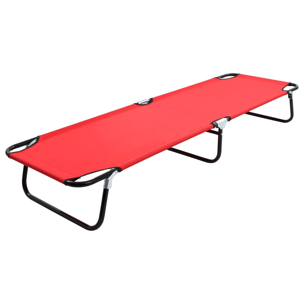 Ligbed inklapbaar staal rood is nu te koop bij PeponiXL, paradijselijk wonen!