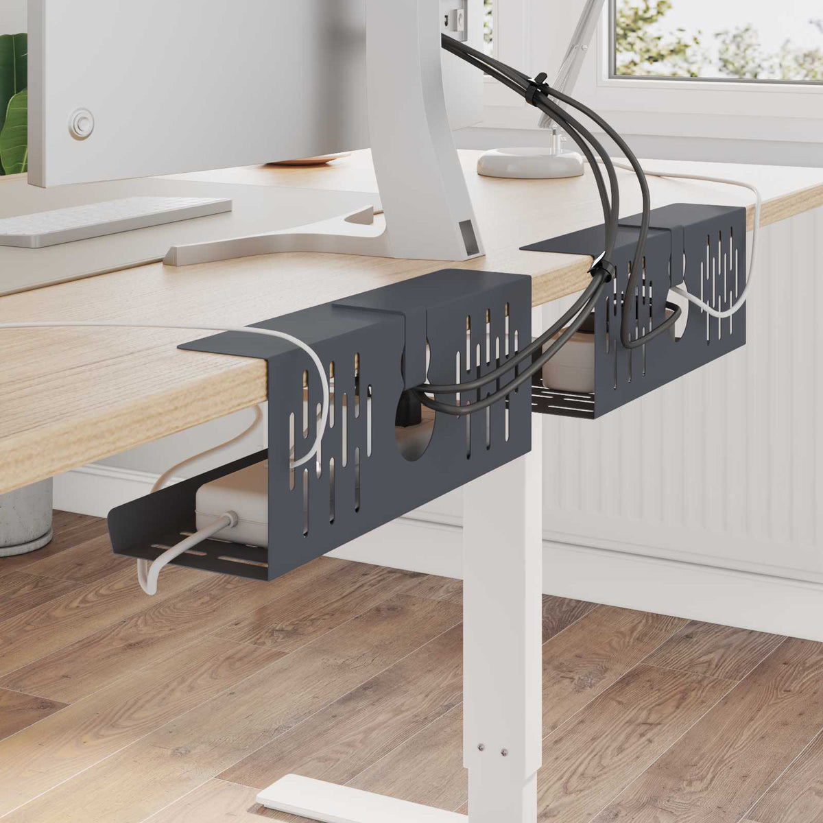 Kabelgoot voor onder bureau 2 st Antracietkleurig is nu te koop bij PeponiXL, paradijselijk wonen!