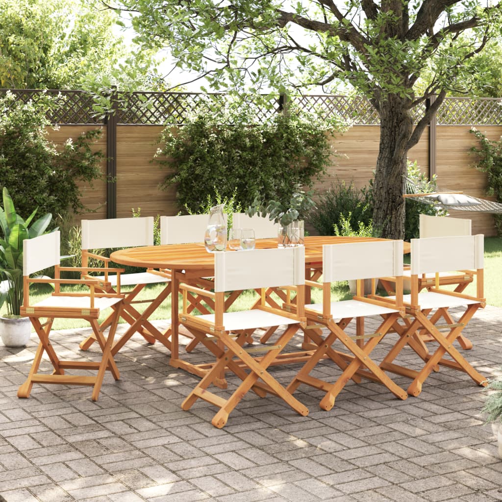 Tuinstoelen 8 st inklapbaar stof crèmewit is nu te koop bij PeponiXL, paradijselijk wonen!