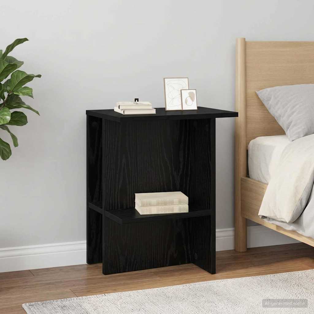 Salontafel Zwart eiken 40 x 30 x 49 cm Bewerkt hout is nu te koop bij PeponiXL, paradijselijk wonen!