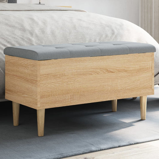 Opbergbankje 82x42x46 cm bewerkt hout sonoma eikenkleurig is nu te koop bij PeponiXL, paradijselijk wonen!