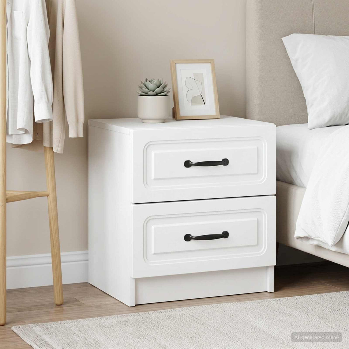 Nachtkastje met lade 2 pcs Wit 43 x 34,5 x 44,5 cm Bewerkt hout is nu te koop bij PeponiXL, paradijselijk wonen!