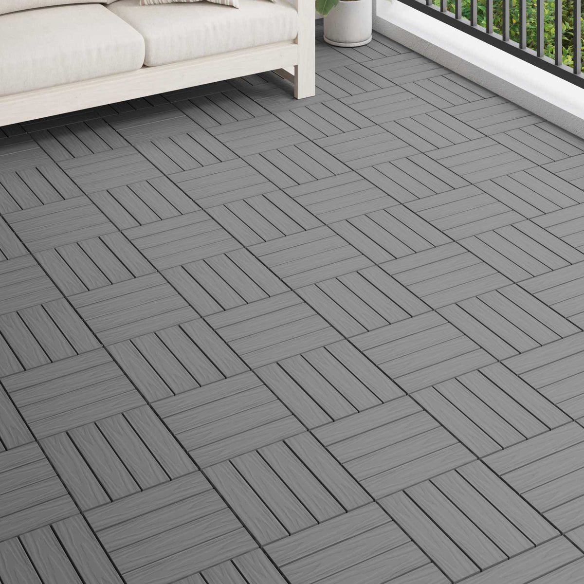 Terras Tegel 3D-Design 11 pcs Grijs 30 x 30 cm WPC is nu te koop bij PeponiXL, paradijselijk wonen!