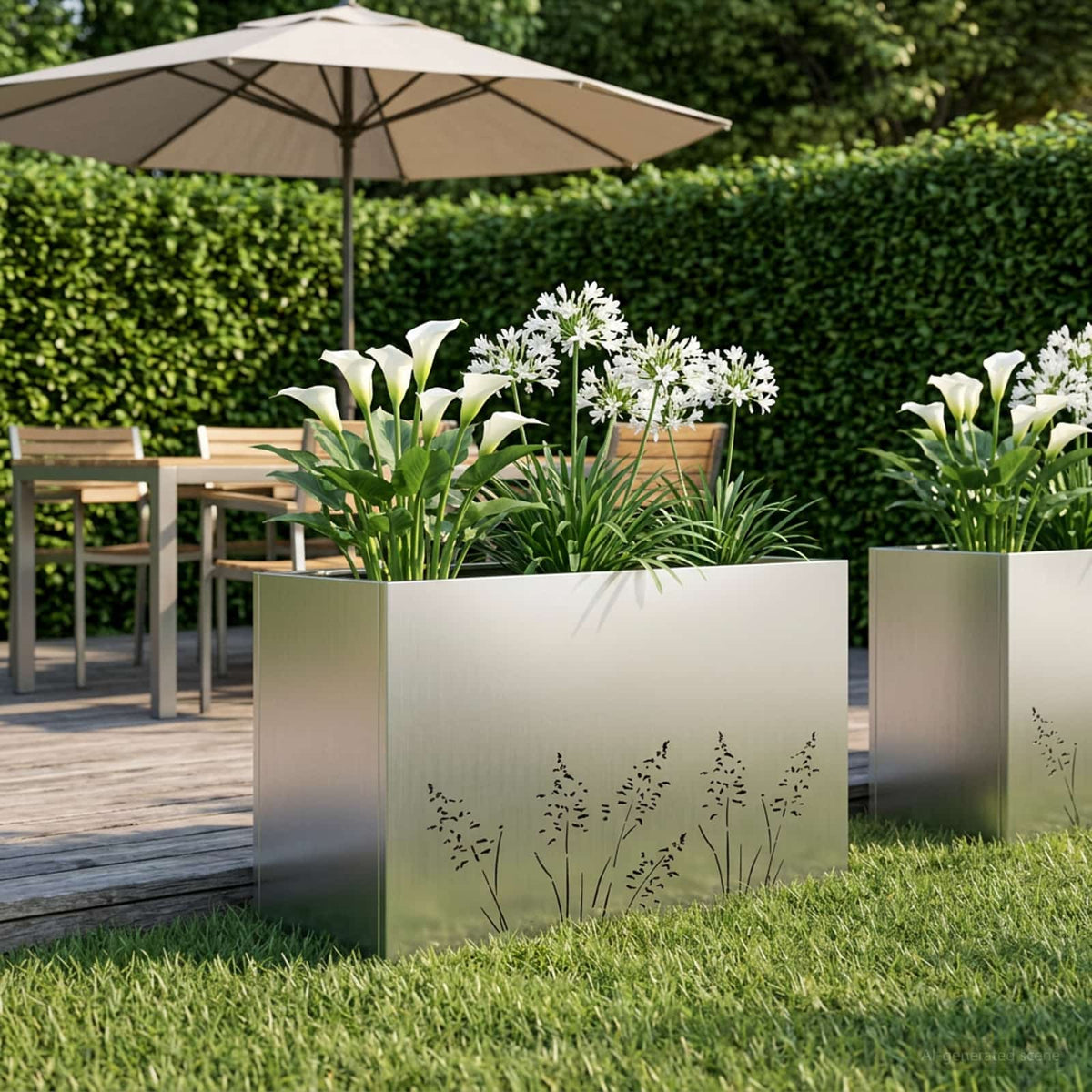 Plantenbak zilver 80 x 30 x 49 cm Roestvrij staal is nu te koop bij PeponiXL, paradijselijk wonen!