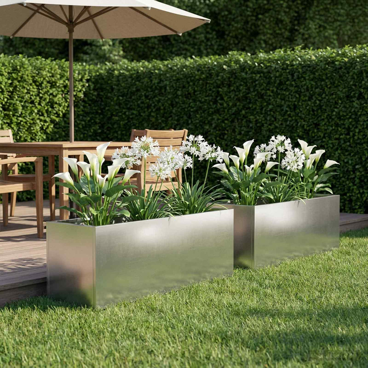 Plantenbak 2 st zilver 60 x 20 x 20 cm Roestvrij staal is nu te koop bij PeponiXL, paradijselijk wonen!