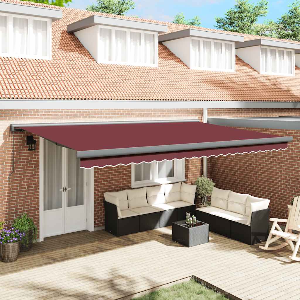 Luifel automatisch uittrekbaar 300x250 cm bordeauxrood is nu te koop bij PeponiXL, paradijselijk wonen!