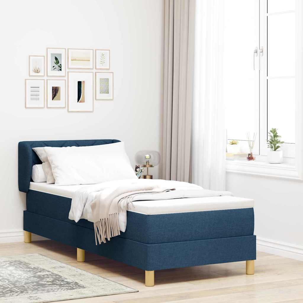 Boxspringbed met matras met hoofdeinde Blauw 80 x 200 cm Stof is nu te koop bij PeponiXL, paradijselijk wonen!