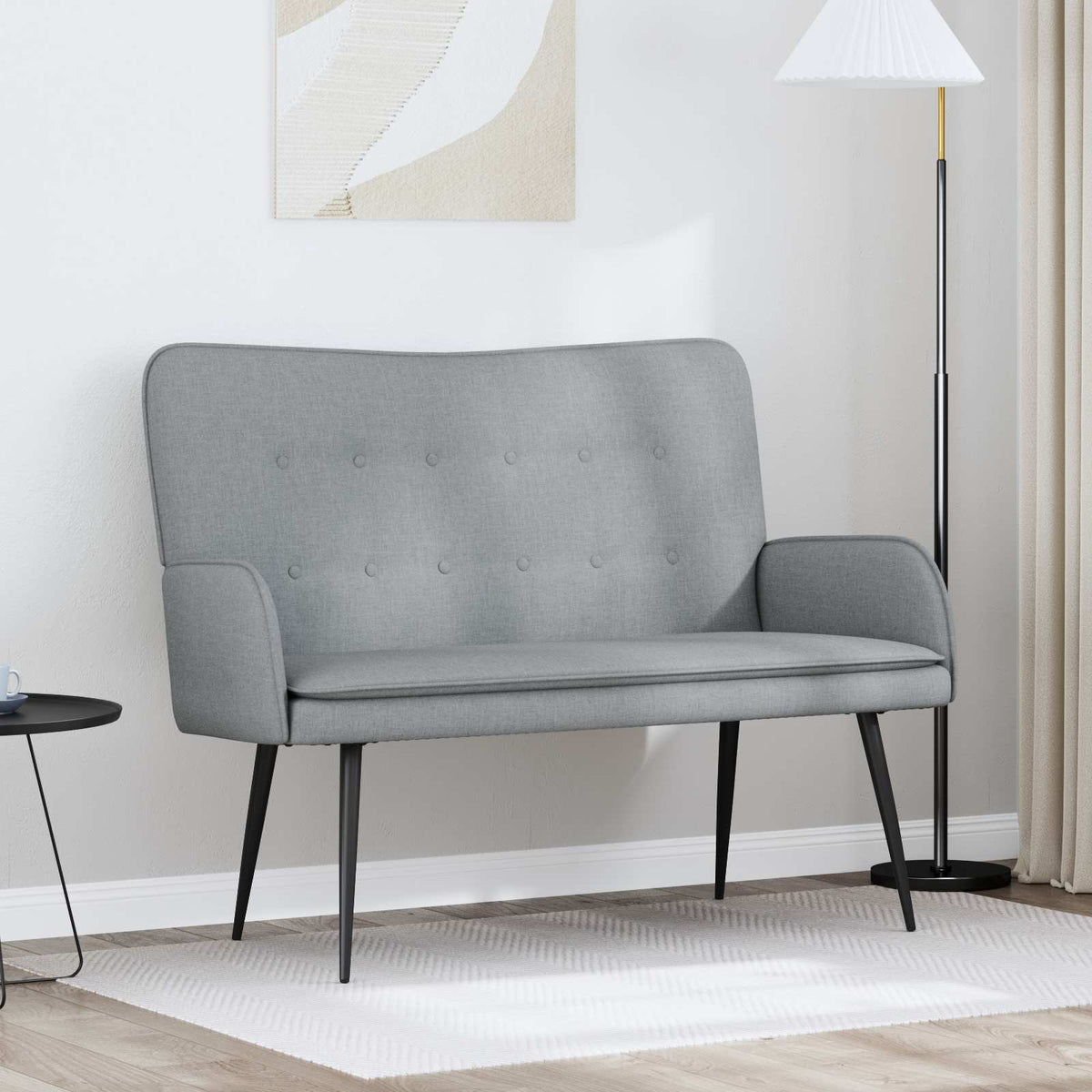 2-Zits Sofa Lichtgrijs 115 x 61 x 87 cm Stof is nu te koop bij PeponiXL, paradijselijk wonen!