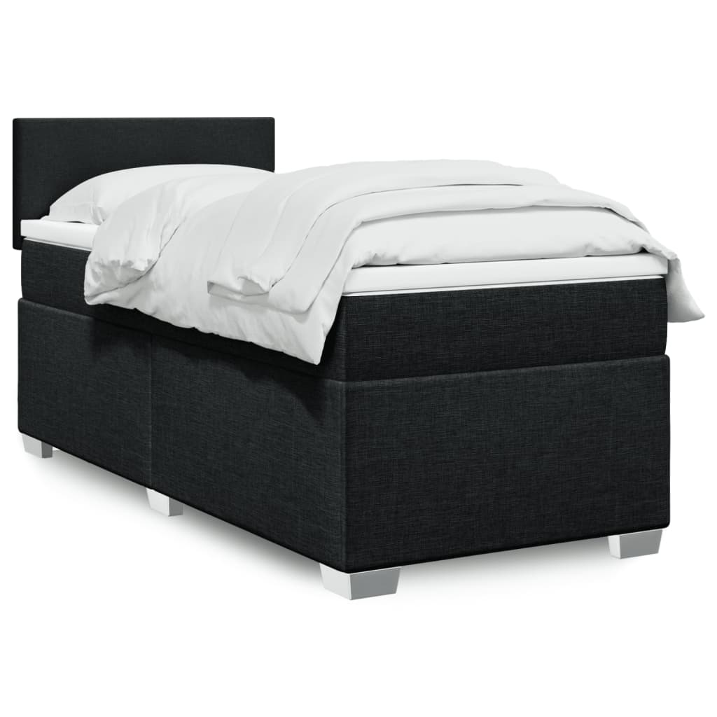 Boxspring met matras stof zwart 80x200 cm is nu te koop bij PeponiXL, paradijselijk wonen!