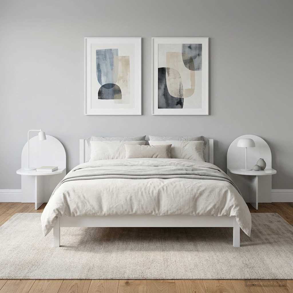 Nachtkastje 2 pcs Hoogglans Wit 48 x 49 x 65 cm is nu te koop bij PeponiXL, paradijselijk wonen!