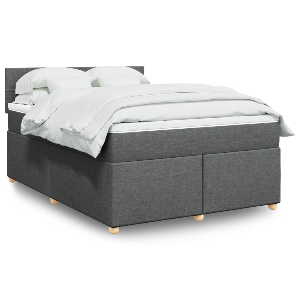 Boxspring met matras stof donkergrijs 140x190 cm is nu te koop bij PeponiXL, paradijselijk wonen!