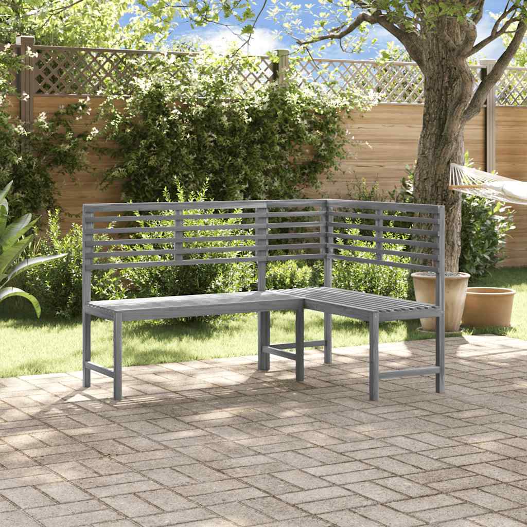Tuinhoekbank 140 cm massief acaciahout grijs is nu te koop bij PeponiXL, paradijselijk wonen!