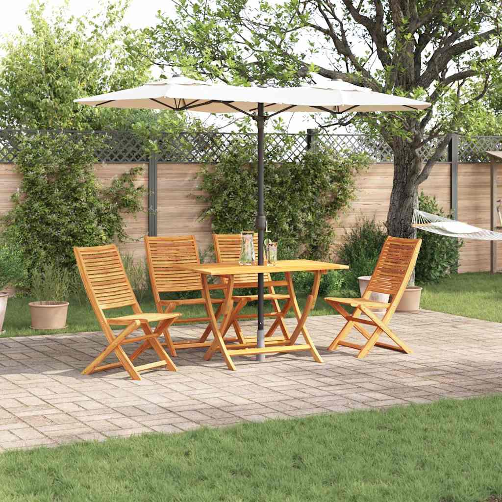 Tuin eettafelset 5 pcs Bruin Massief Acaciahout is nu te koop bij PeponiXL, paradijselijk wonen!