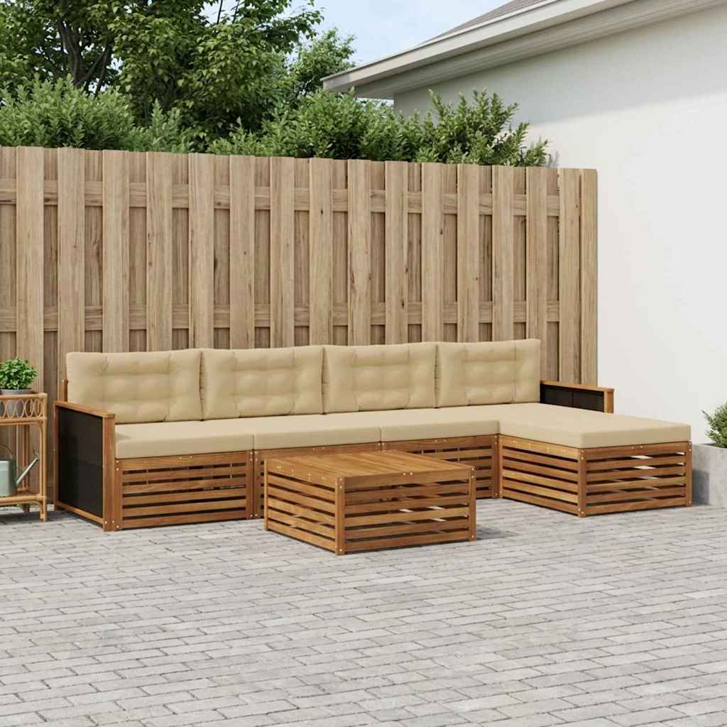 Buiten bankenset 6 pcs Natuurlijk en Beige 79 x 79 x 37 cm is nu te koop bij PeponiXL, paradijselijk wonen!