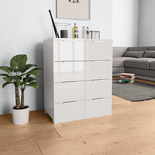 Dressoir 60x35x80 cm bewerkt hout hoogglans wit is nu te koop bij PeponiXL, paradijselijk wonen!