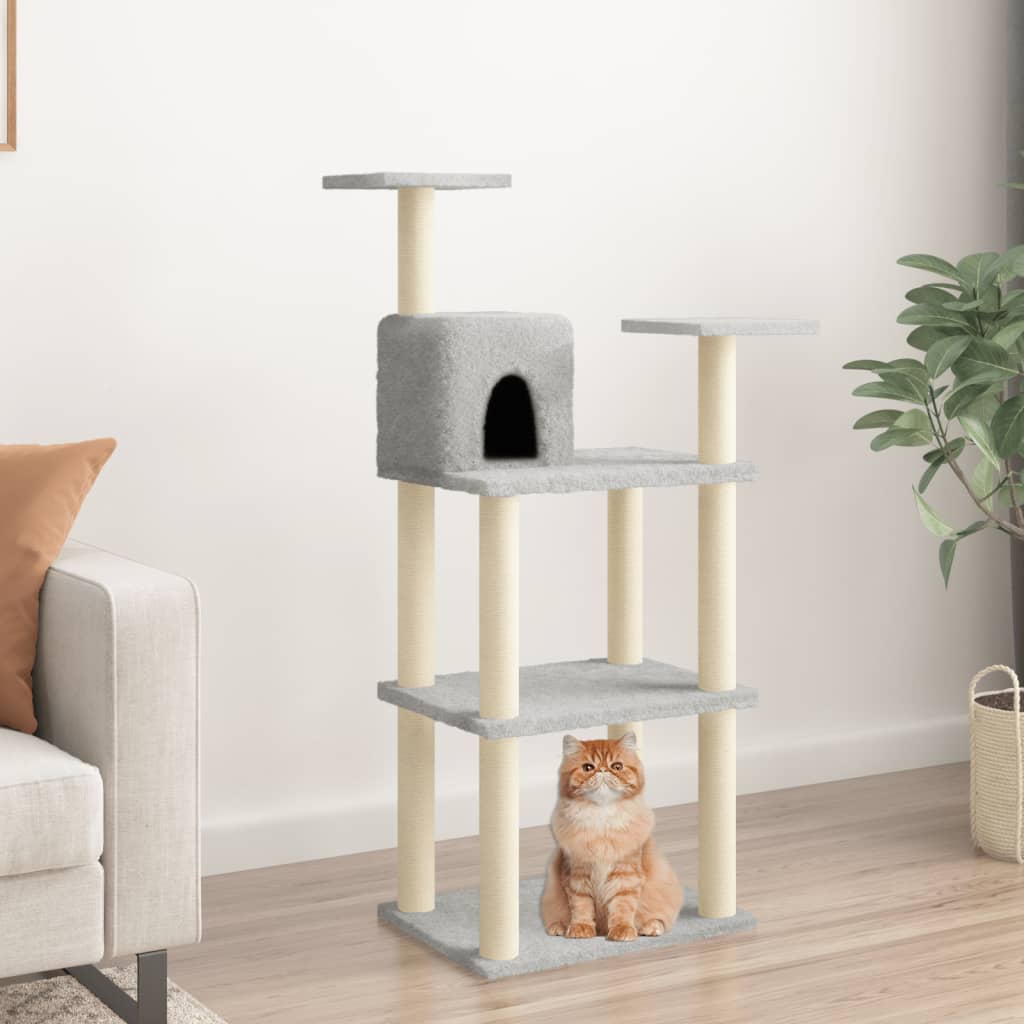 Kattenkrabpaal met sisal krabpalen 118,5 cm lichtgrijs is nu te koop bij PeponiXL, paradijselijk wonen!