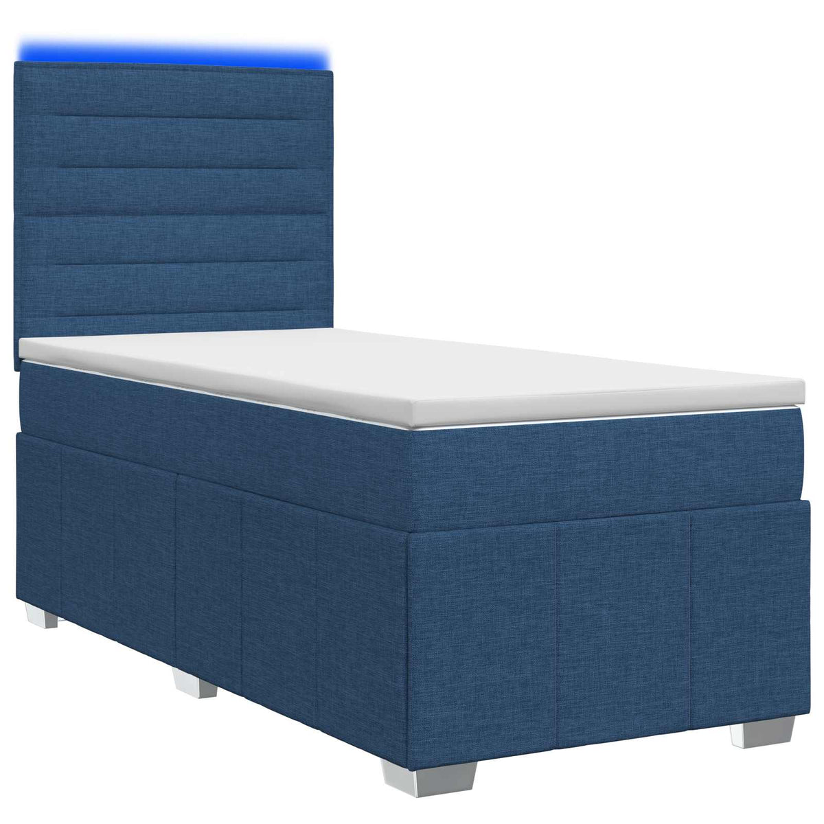 LED Boxspring Bed met Matras Blauw 90 x 200 cm Stof is nu te koop bij PeponiXL, paradijselijk wonen!