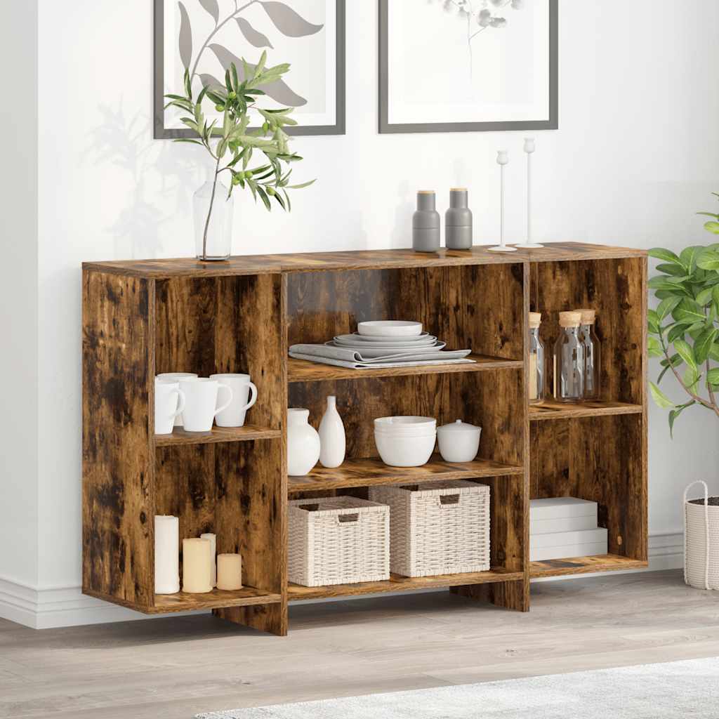 Dressoir 120x30x75 cm bewerkt hout gerookt eikenkleurig is nu te koop bij PeponiXL, paradijselijk wonen!