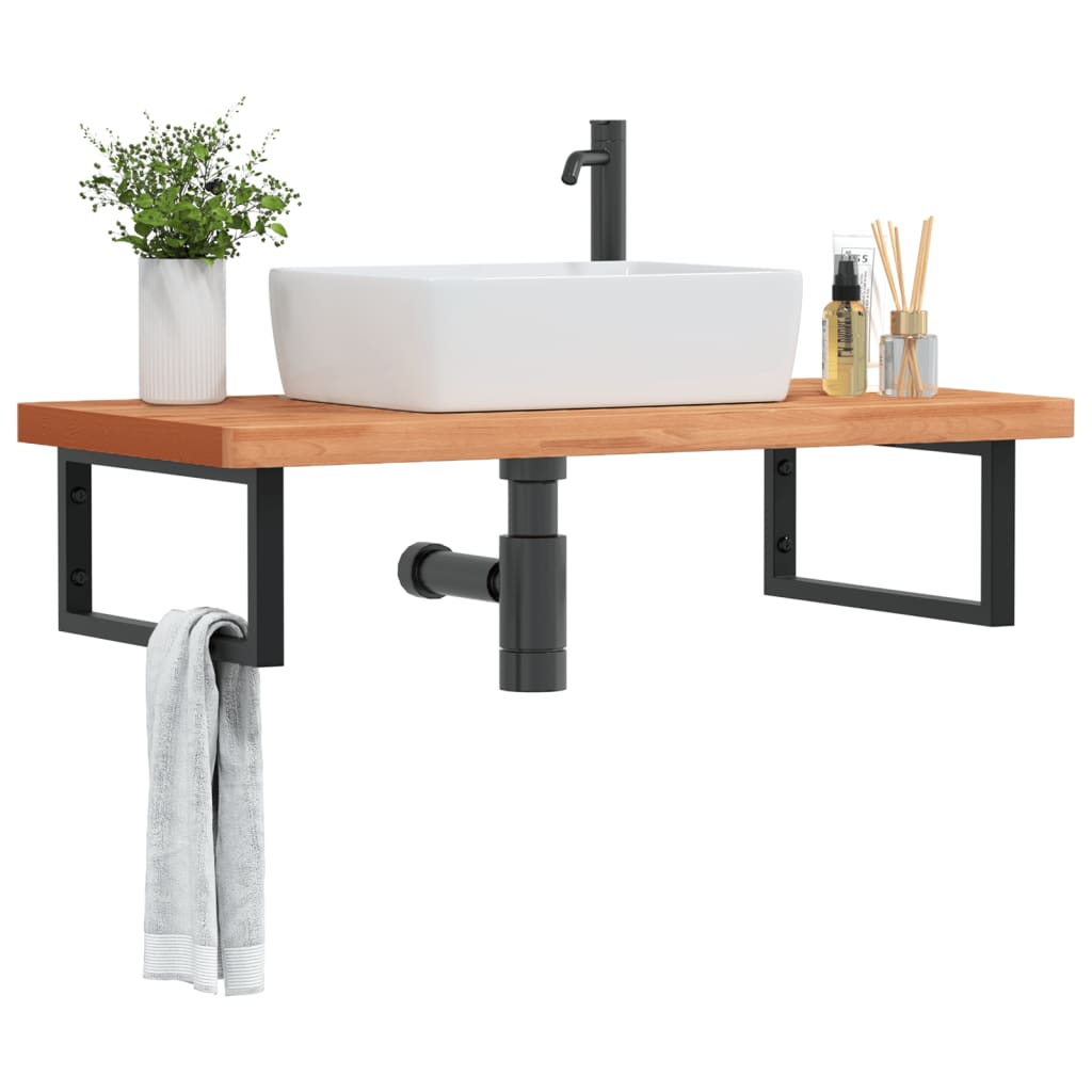 Badkamer wandschap staal en massief beukenhout is nu te koop bij PeponiXL, paradijselijk wonen!