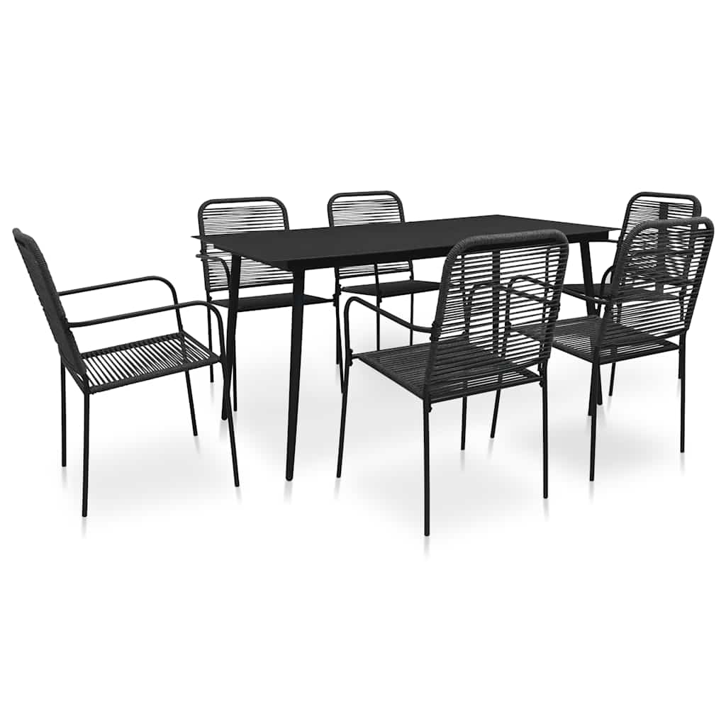 7-delige Tuinset katoenen touw en staal zwart is nu te koop bij PeponiXL, paradijselijk wonen!