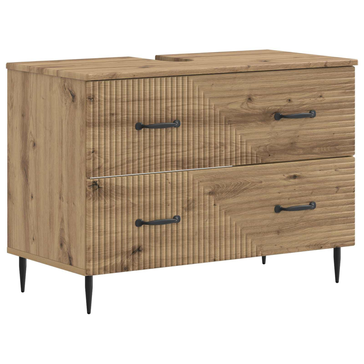 2-delige Badkamerkast Set HAARLEM Artisanaal eiken Bewerkt hout is nu te koop bij PeponiXL, paradijselijk wonen!