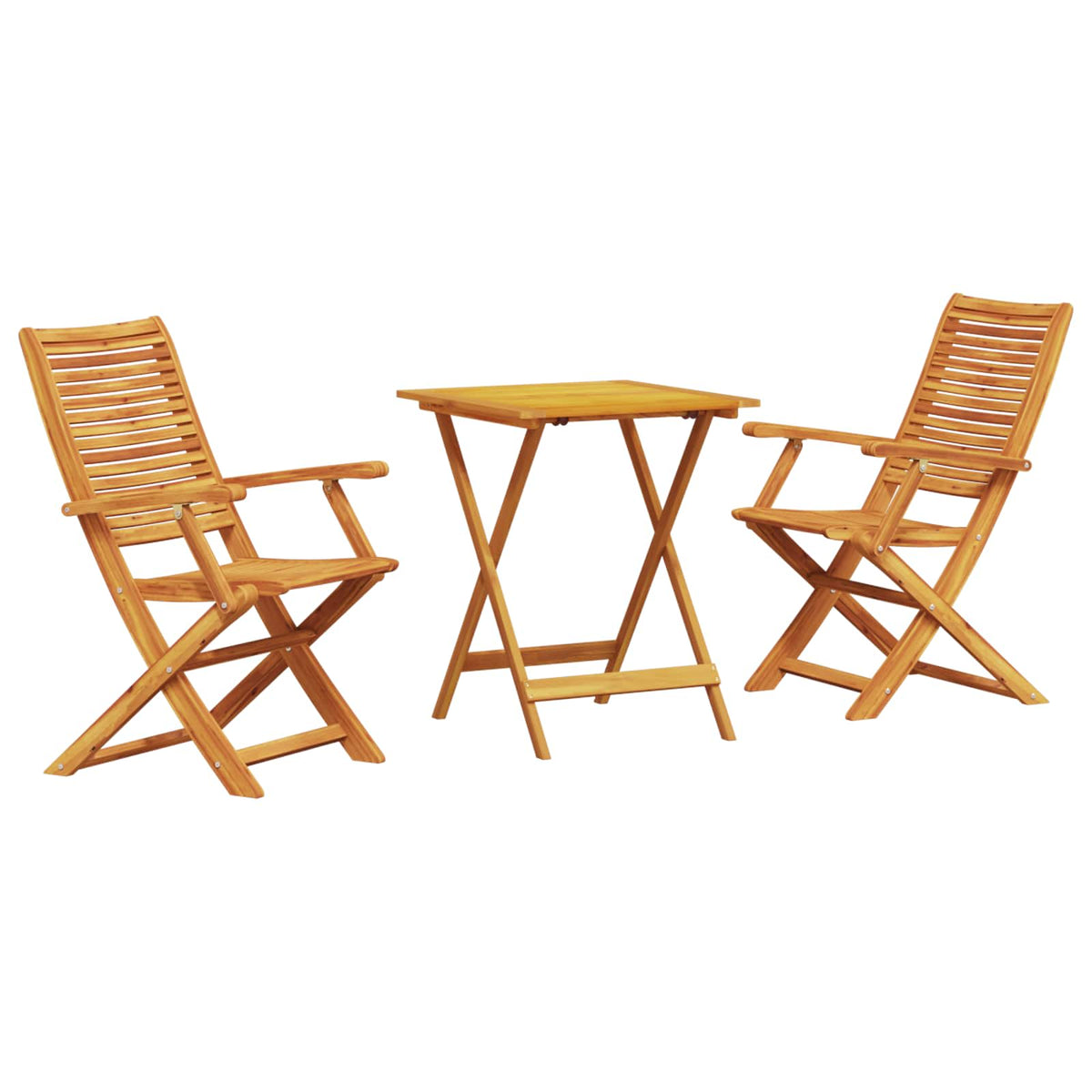 Vouw Bistro Set 3 pcs Bruin Massief Acaciahout is nu te koop bij PeponiXL, paradijselijk wonen!