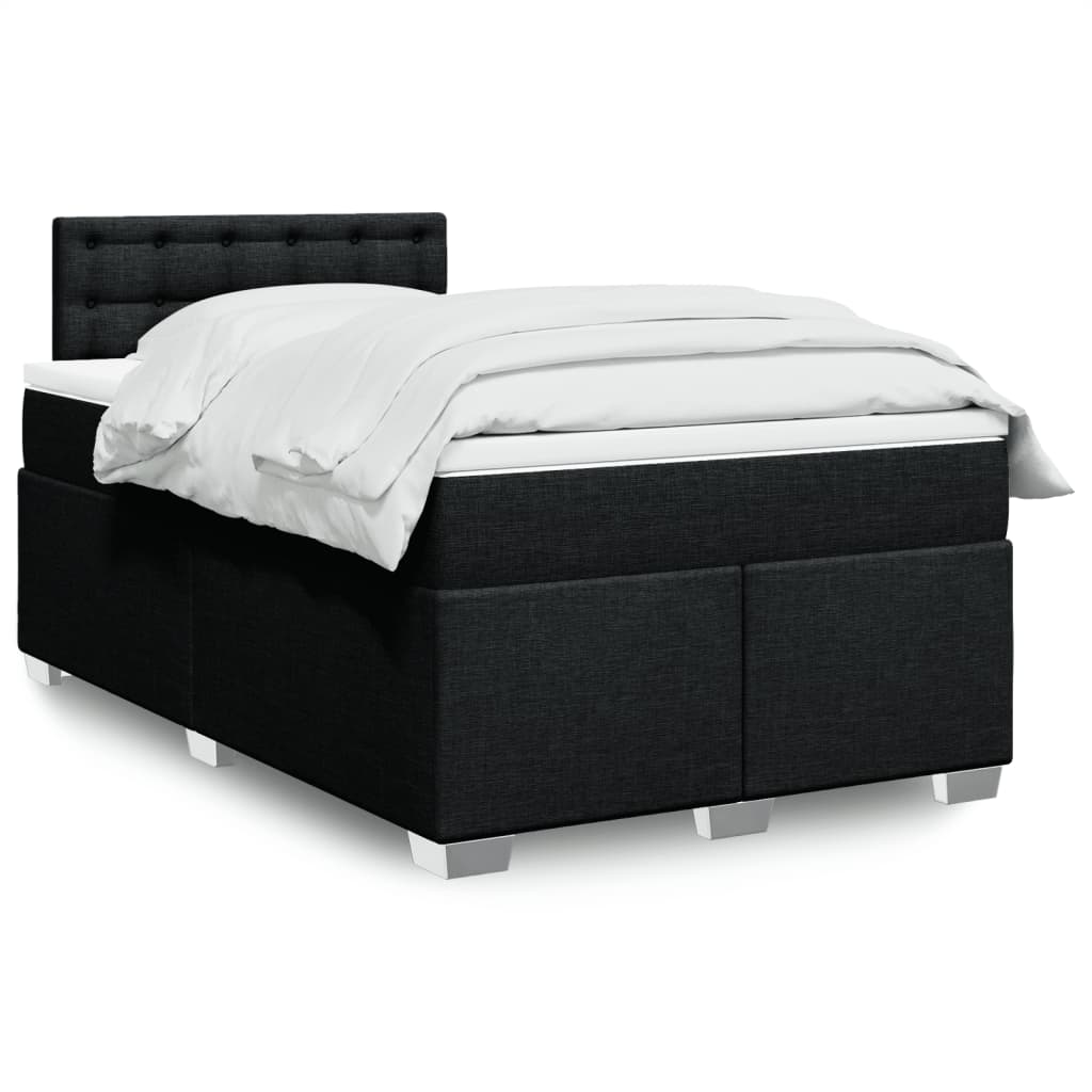 Boxspring met matras stof zwart 120x200 cm is nu te koop bij PeponiXL, paradijselijk wonen!