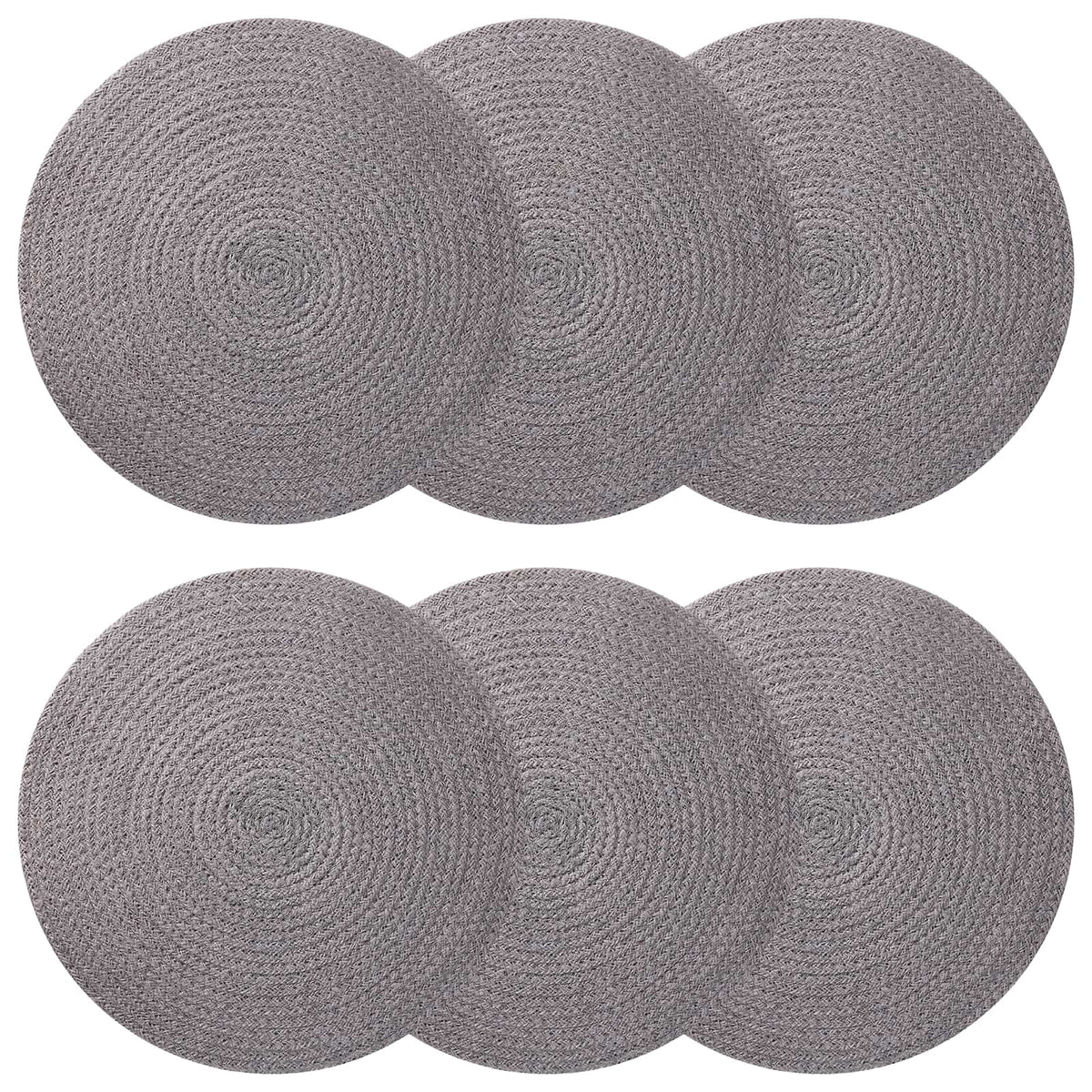 Jute placematten 6 st Grijs 100% Tossa Jute is nu te koop bij PeponiXL, paradijselijk wonen!