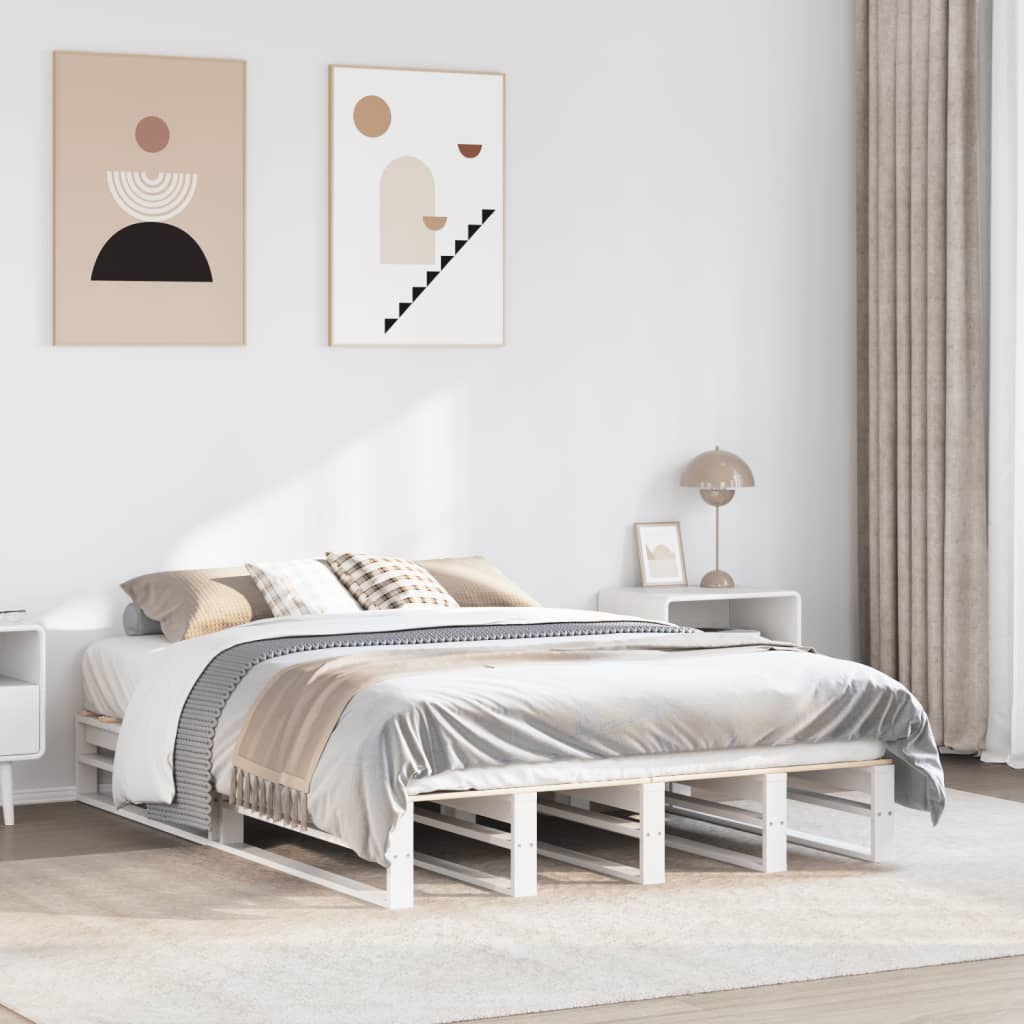 Bedframe zonder matras massief grenenhout wit 140x190 cm is nu te koop bij PeponiXL, paradijselijk wonen!