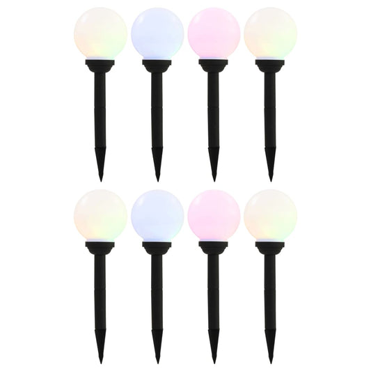 Solarlampen 8 st LED rond 15 cm RGB is nu te koop bij PeponiXL, paradijselijk wonen!