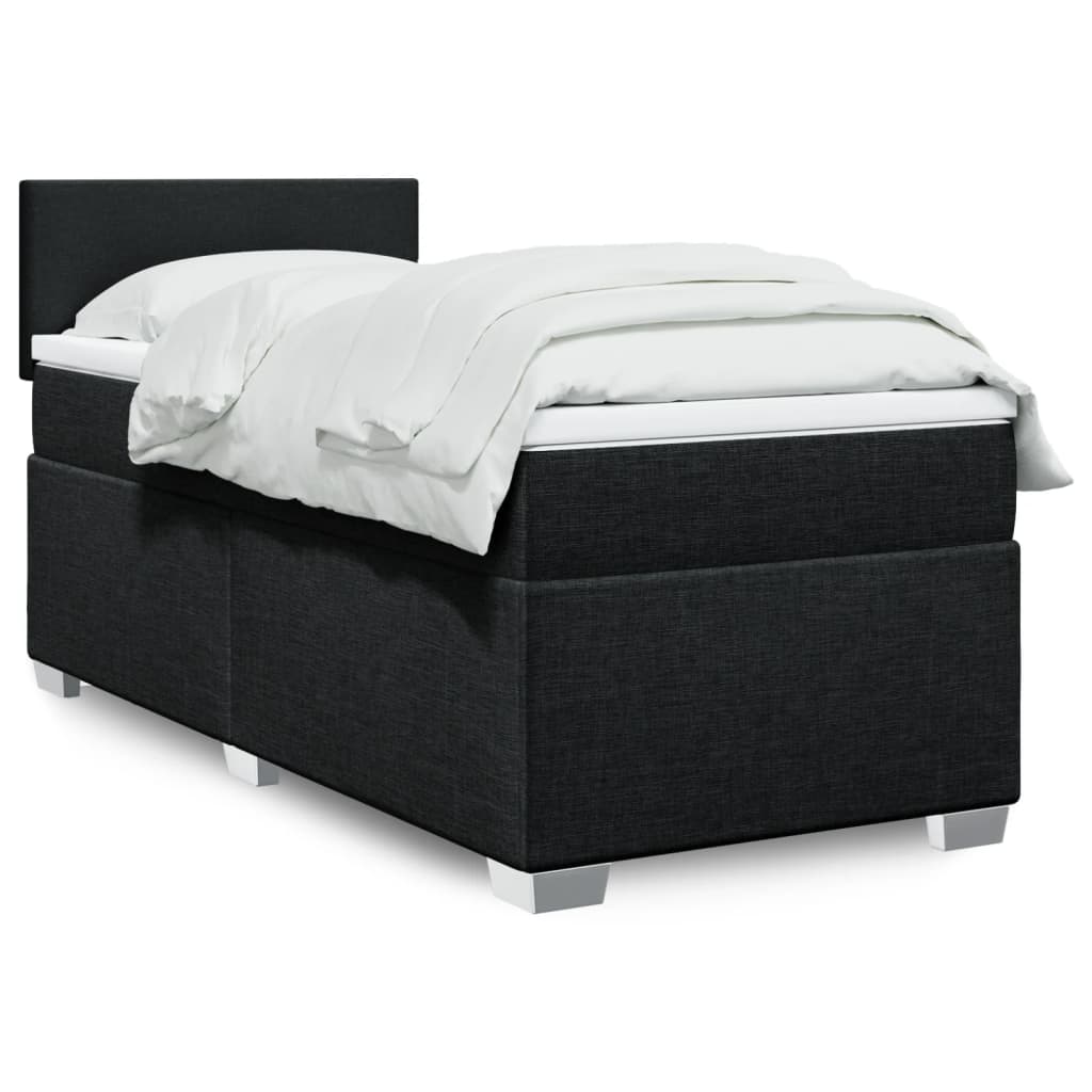 Boxspring met matras stof zwart 80x200 cm is nu te koop bij PeponiXL, paradijselijk wonen!