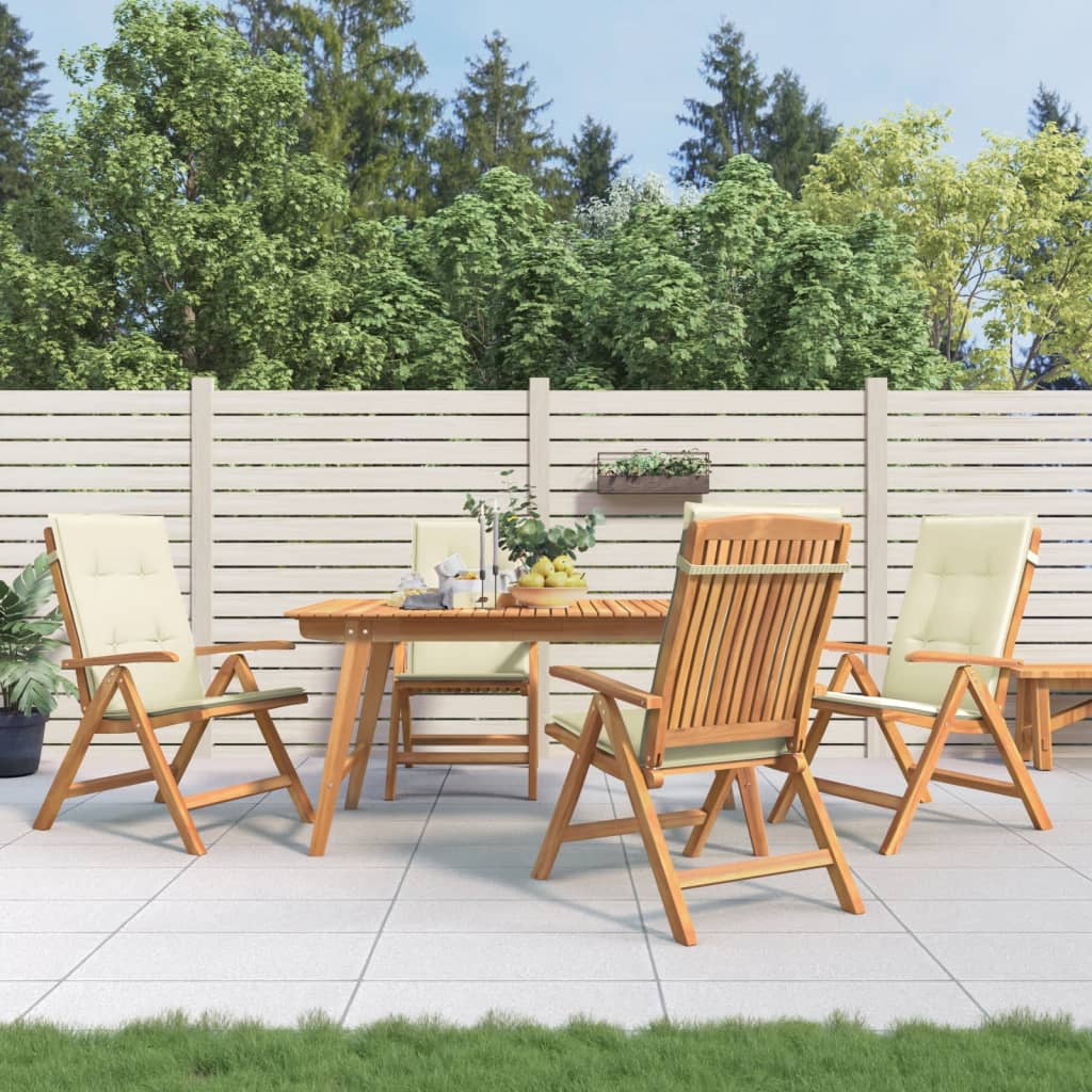 Tuinstoelen 4 st verstelbaar met kussens massief teakhout is nu te koop bij PeponiXL, paradijselijk wonen!