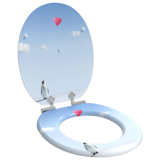Zachte sluit toiletbril Blauw 44 x 38 cm MDF-plaat is nu te koop bij PeponiXL, paradijselijk wonen!