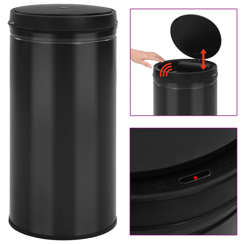 Prullenbak met automatische sensor 70 L koolstofstaal zwart is nu te koop bij PeponiXL, paradijselijk wonen!