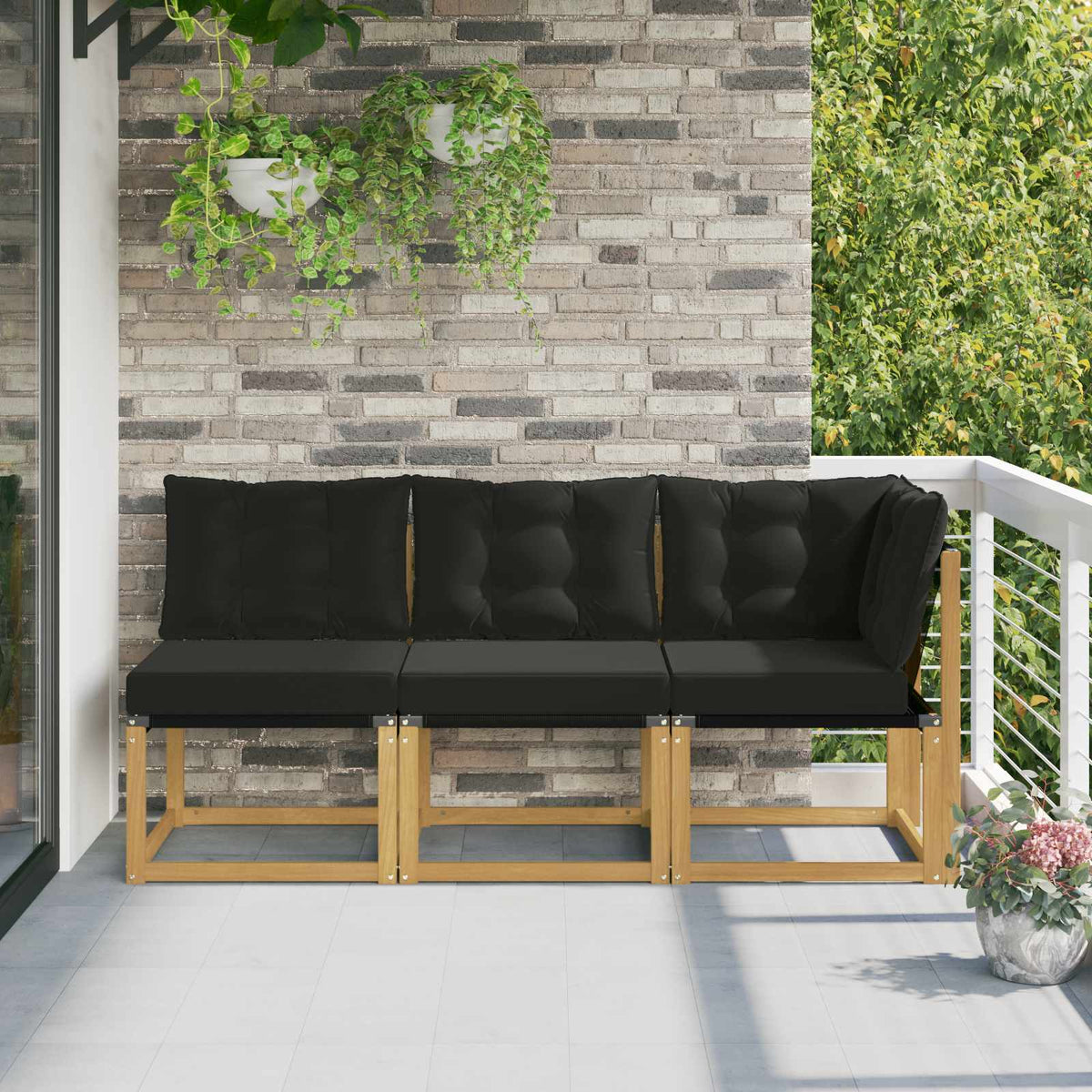 Outdoor Midden- en Hoeksalon met kussen 3 Stuk Wit is nu te koop bij PeponiXL, paradijselijk wonen!