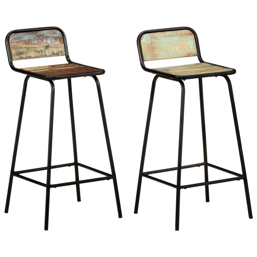 Barstoelen 2 st massief gerecycled hout is nu te koop bij PeponiXL, paradijselijk wonen!
