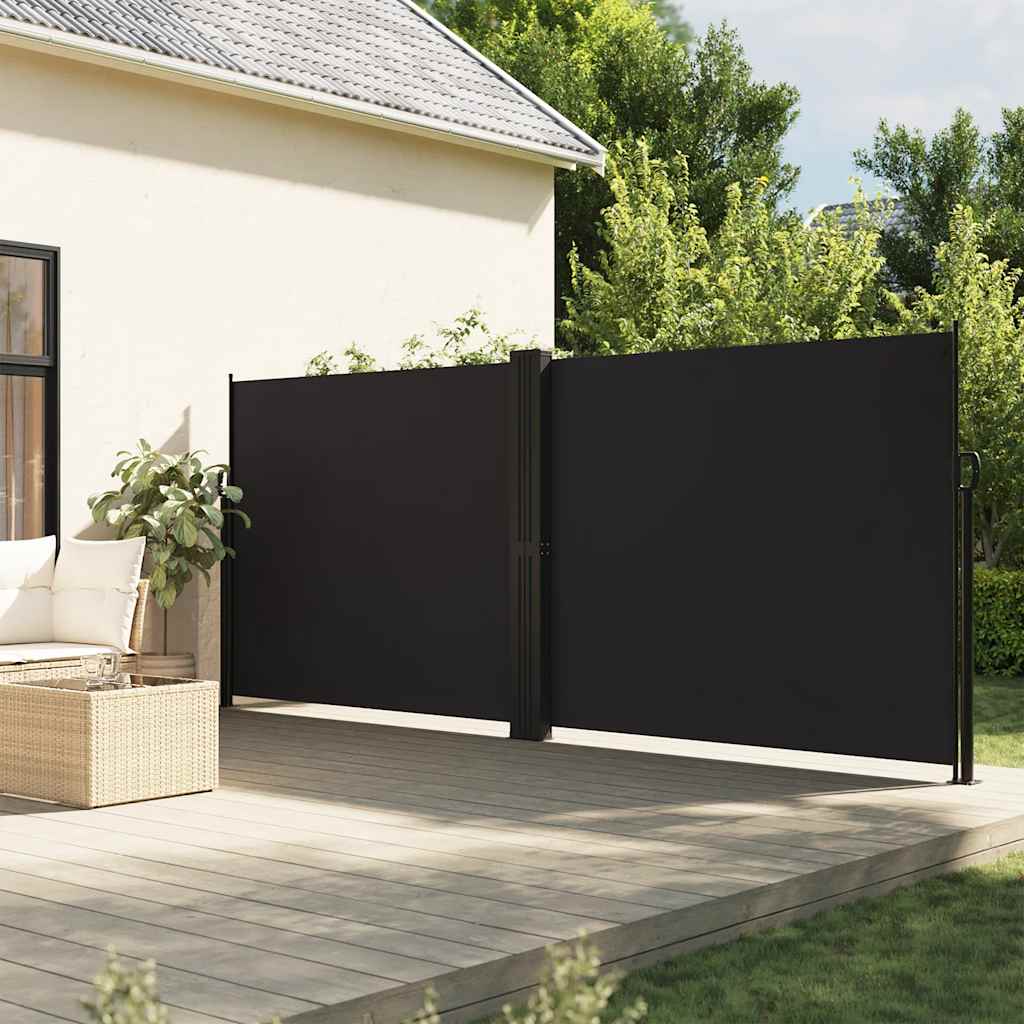 Windscherm uittrekbaar 180x600 cm zwart is nu te koop bij PeponiXL, paradijselijk wonen!